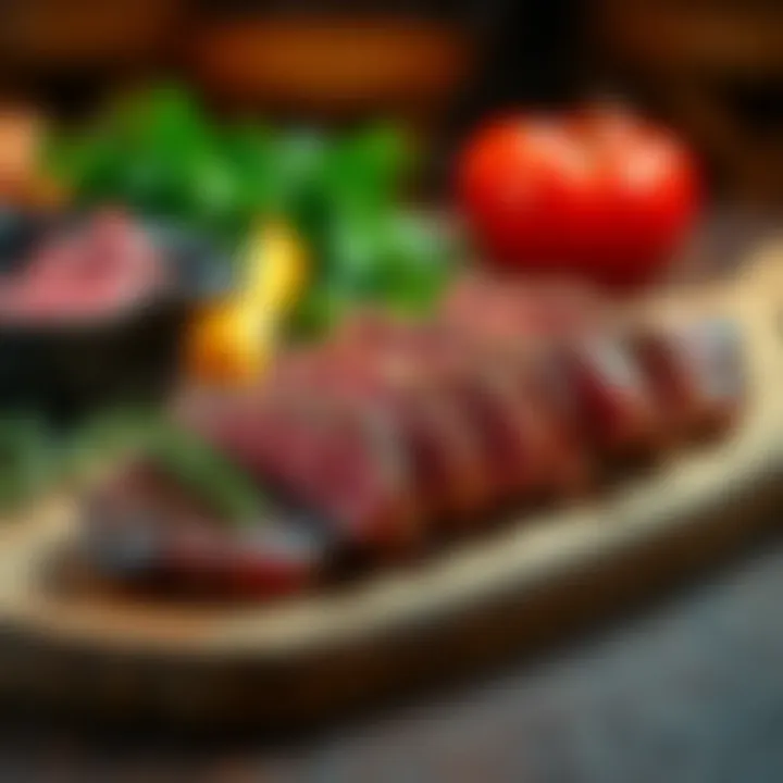 Premium Tenderloin Selection Selection of a premium tenderloin cut displayed on a wooden board