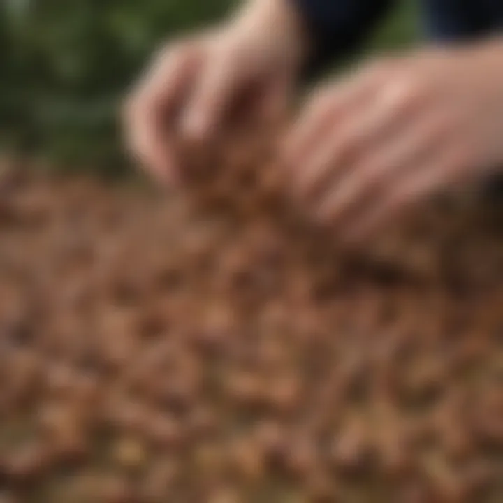 Filbert nuts harvested, showcasing the natural environment