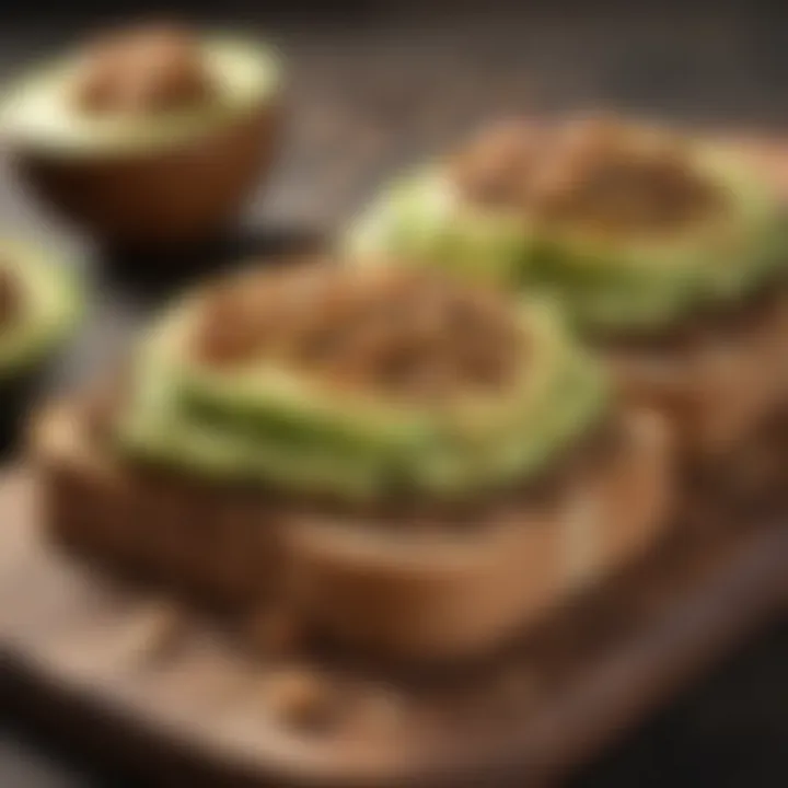Avocado toast on whole grain bread with seeds