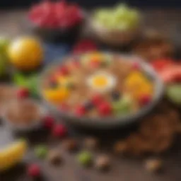 Colorful assortment of fresh fruits and nuts