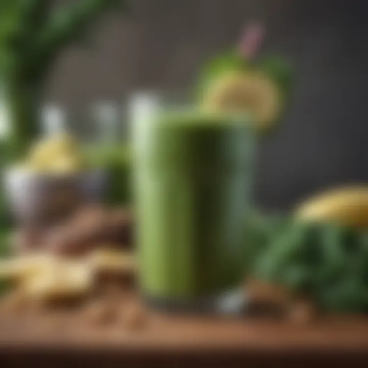 Smoothie with kale, banana, and almond milk