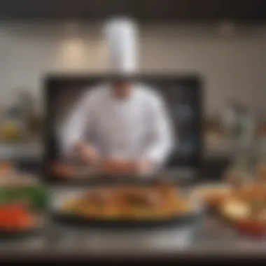 An engaging cooking video on a digital screen