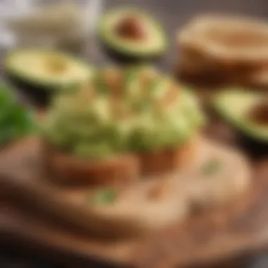 Creamy Avocado Toast Creation Smooth and creamy avocado spread with whole-grain toast