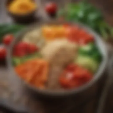 Vibrant Vegetable and Grain Bowl Colorful medley of fresh vegetables and grains