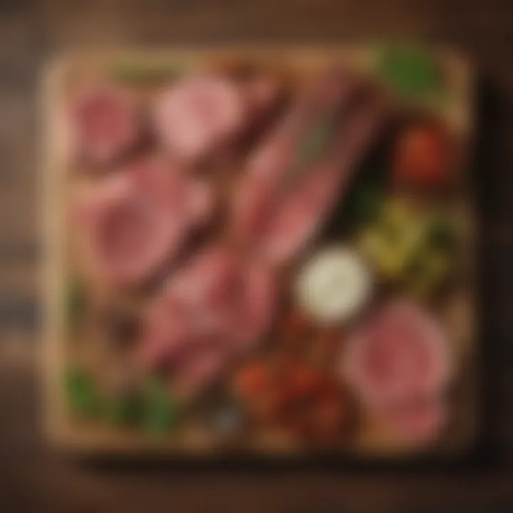 A selection of various meats on a rustic wooden board, showcasing healthy options.