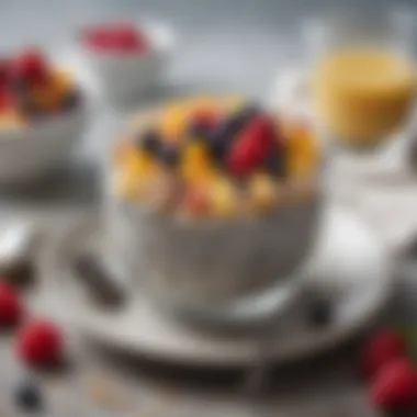 Delicious Chia Seed Pudding A delightful chia seed pudding layered with fruits and coconut flakes