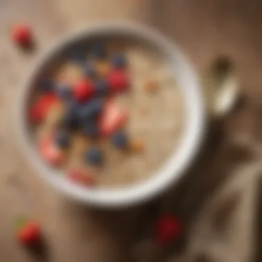 Nourishing Oatmeal Delight A vibrant bowl of oatmeal topped with fresh berries and nuts
