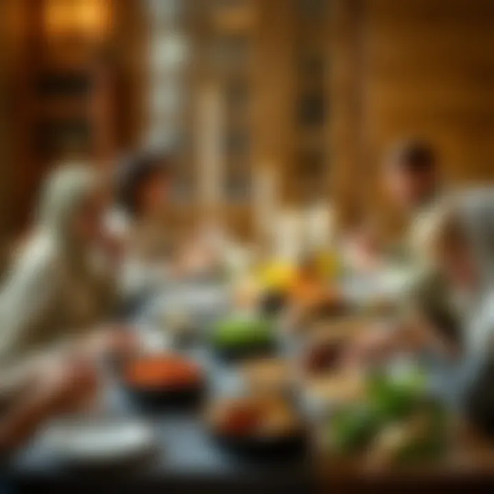 A beautifully set dining table showcasing a comforting meal surrounded by loved ones.