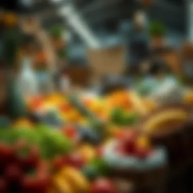 A vibrant market scene filled with seasonal produce and artisanal goods.