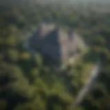 Aerial view of Hotel Borobudur Jakarta showcasing its lush gardens and unique architecture