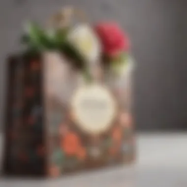 Elegance in Every Detail: A Floral Welcome Bag Elegant hotel welcome bag adorned with floral accents