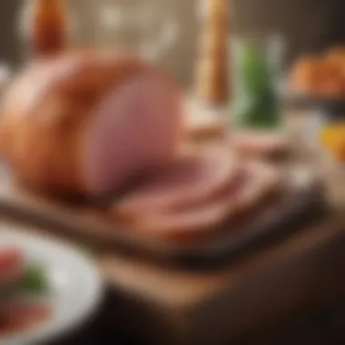 A beautifully arranged table featuring honey ham