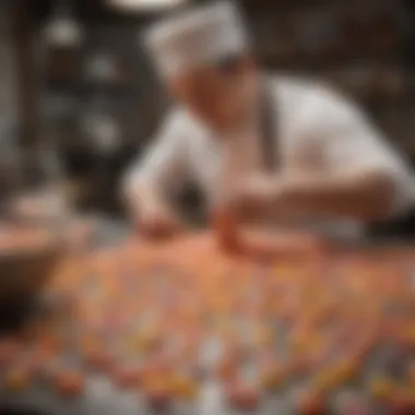 Artisan candy being crafted with care and precision