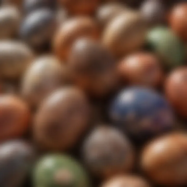 Artistic display of decorated brown eggs with intricate designs
