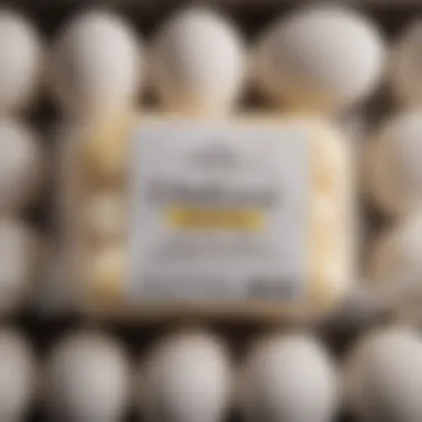 A labeled bag of frozen eggs stored in the freezer