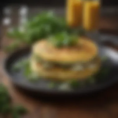 Herb-Infused Delight Fluffy omelette garnished with herbs