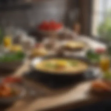Culinary Set-Up A well-prepped kitchen with utensils and ingredients