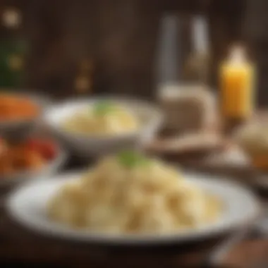 Elegant Presentation of Mashed Potatoes Mashed potatoes served elegantly on a plate