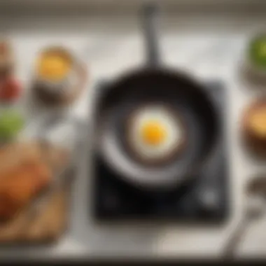 A well-maintained frying pan resting on a kitchen counter