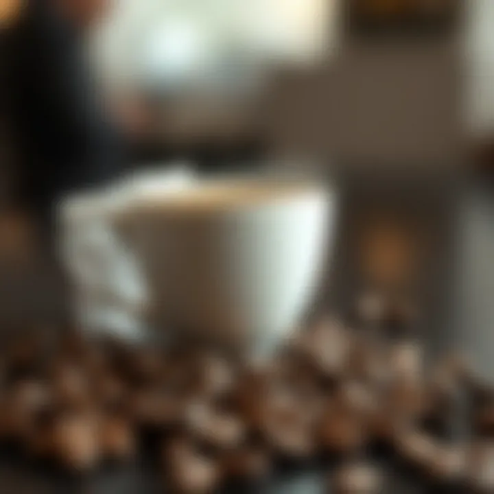 Elegance in a Cup of Espresso An elegant espresso cup displaying the rich color and aroma of a well-prepared shot.