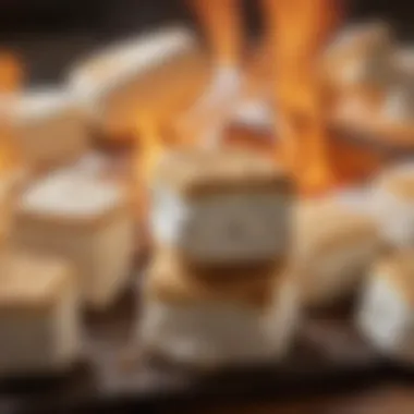 A close-up of perfectly toasted marshmallows