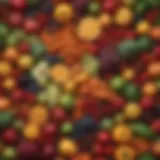 Vibrant array of fresh fruits and vegetables
