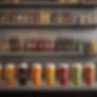 Trendy Beverage Display Trendy beverage display featuring unique drink options
