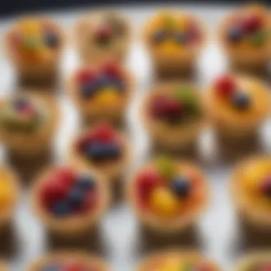 Mini Tartlets with Vibrant Toppings Artfully arranged mini tartlets with vibrant toppings