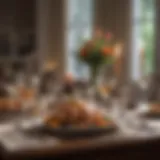 Elegant table setting for a romantic dinner