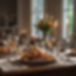 Elegant table setting for a romantic dinner