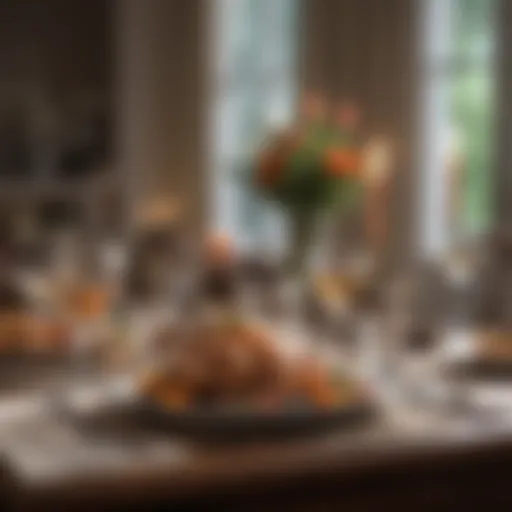 Elegant table setting for a romantic dinner
