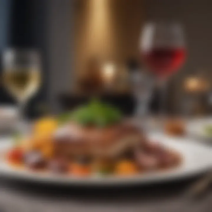 Gourmet meal presentation for a special occasion