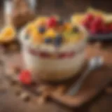 A colorful bowl of overnight oats topped with fresh fruits and nuts