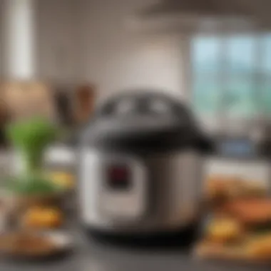 An instant pot elegantly showcased in a modern kitchen setting