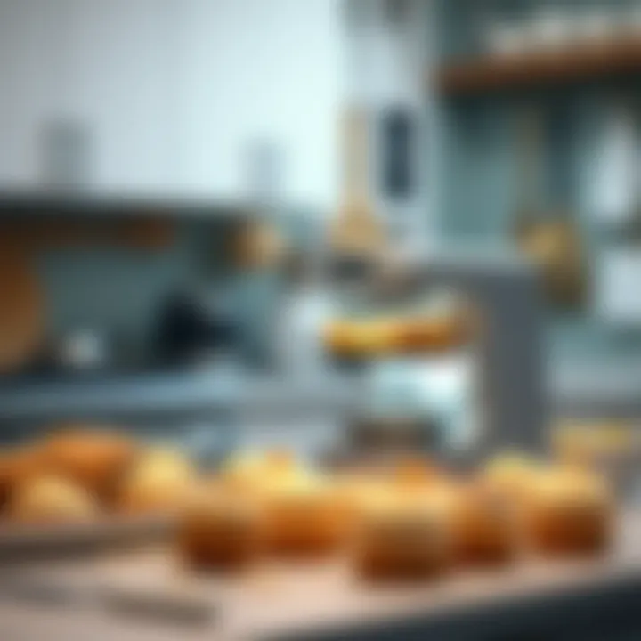 Baking Bliss in the Kitchen A serene kitchen setting featuring a cupcake baking machine in use