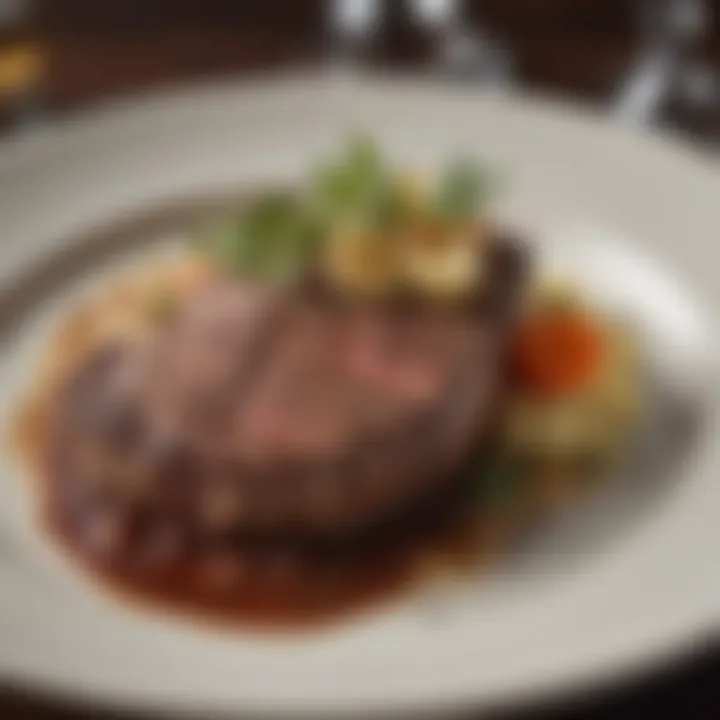 A beautifully plated steak dish