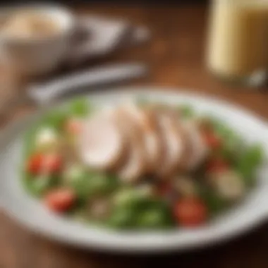 A creative variation of keto chicken salad displayed on a plate.