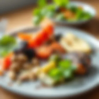 Artfully Plated Nutrient-Dense Meals A beautifully arranged plate of healthy meals reflecting Khloe's dietary choices