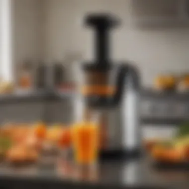 Fresh Juice from Kuvings Horizontal Juicer Fresh juice in a glass, highlighting the juicer's efficiency