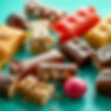Delectable low-carb candy bars arranged aesthetically