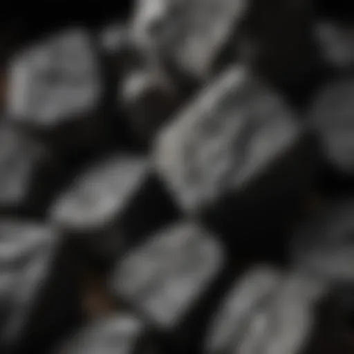 A close-up view of lump charcoal showcasing its unique shape and texture