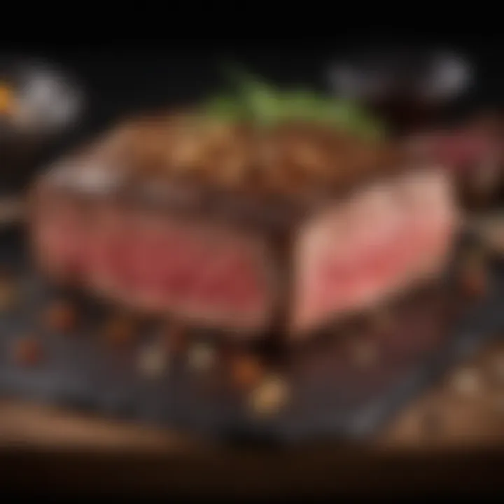 A luxurious steak delivery packaging showcasing premium branding