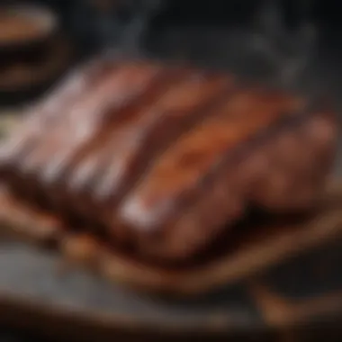 Perfectly cooked pork ribs with smoky flavor