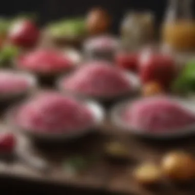 Assorted Dishes Featuring Pickled Red Onions An assortment of dishes featuring pickled red onions