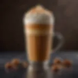 A rich and creamy caramel macchiato topped with a delicate drizzle of caramel sauce.