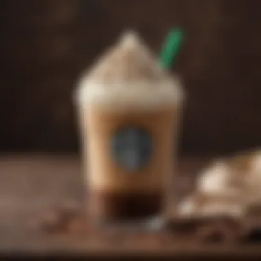 Indulgent Frappuccino Delight A visually appealing frappuccino adorned with whipped cream and chocolate shavings.