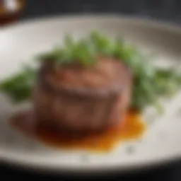 Juicy filet mignon with herbs