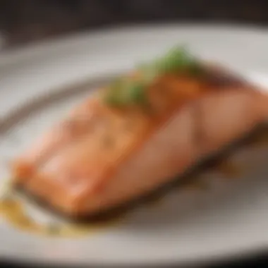 Perfectly seared fresh salmon fillet