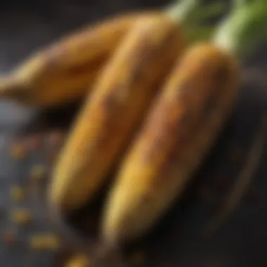 Deliciously grilled corn on the cob with seasoning