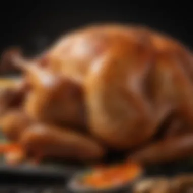 Close-up of a perfectly seasoned turkey ready for the grill